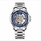 Reloj mecánico automático de lujo para hombre, elegante en acero inoxidable