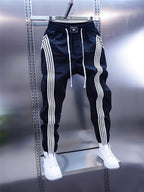 Calça cargo masculina casual, ideal para primavera/outono, com modelagem slim.
