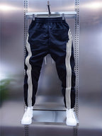 Calça cargo masculina casual, ideal para primavera/outono, com modelagem slim.