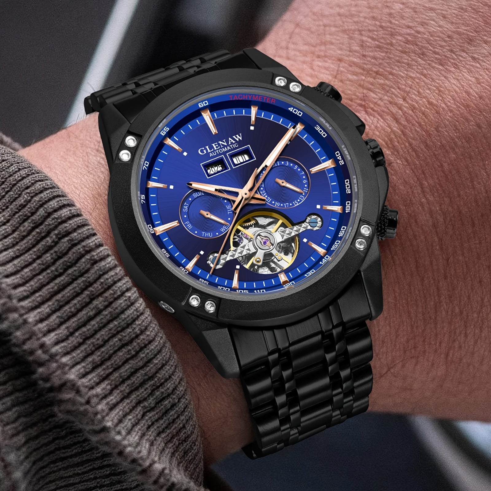 Relógio GLENAW masculino mecânico automático
