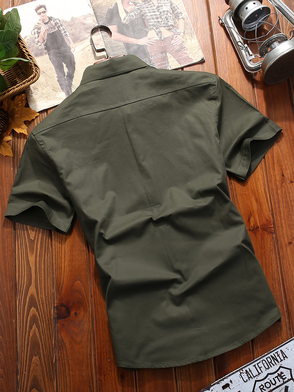 Camisa Casual de Carga para Hombre con Bolsillos - Manga Corta