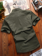 Camisa Casual de Carga para Hombre con Bolsillos - Manga Corta