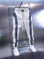 Calça cargo masculina casual, ideal para primavera/outono, com modelagem slim.