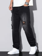 Pantalones vaqueros vintage desgastados casuales para hombre