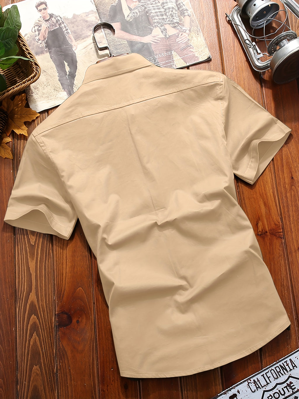 Camisa Casual de Carga para Hombre con Bolsillos - Manga Corta