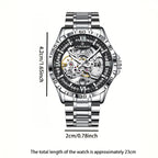 Reloj mecánico automático de lujo para hombre, elegante en acero inoxidable