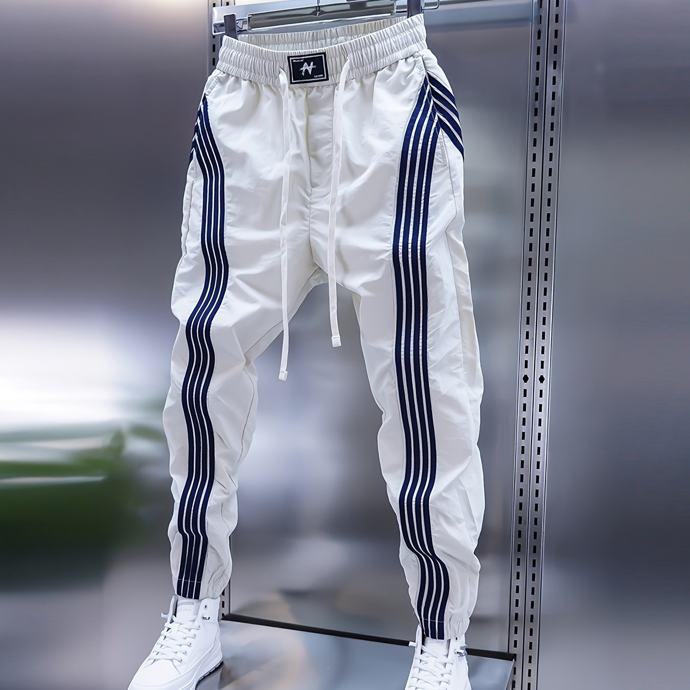 Calça cargo masculina casual, ideal para primavera/outono, com modelagem slim.