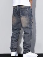 Pantalones vaqueros vintage desgastados casuales para hombre