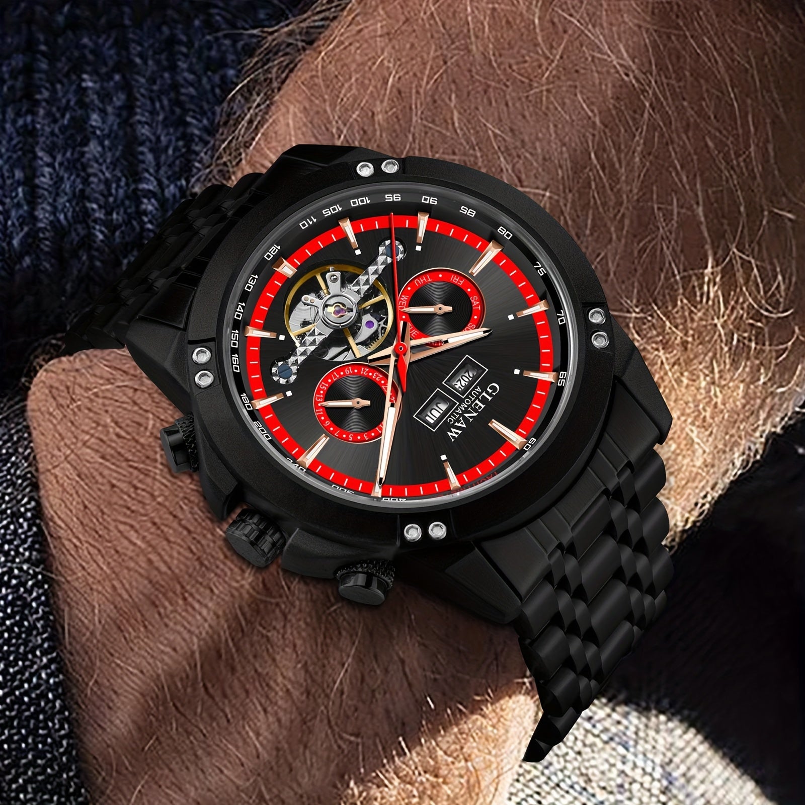 Relógio GLENAW masculino mecânico automático