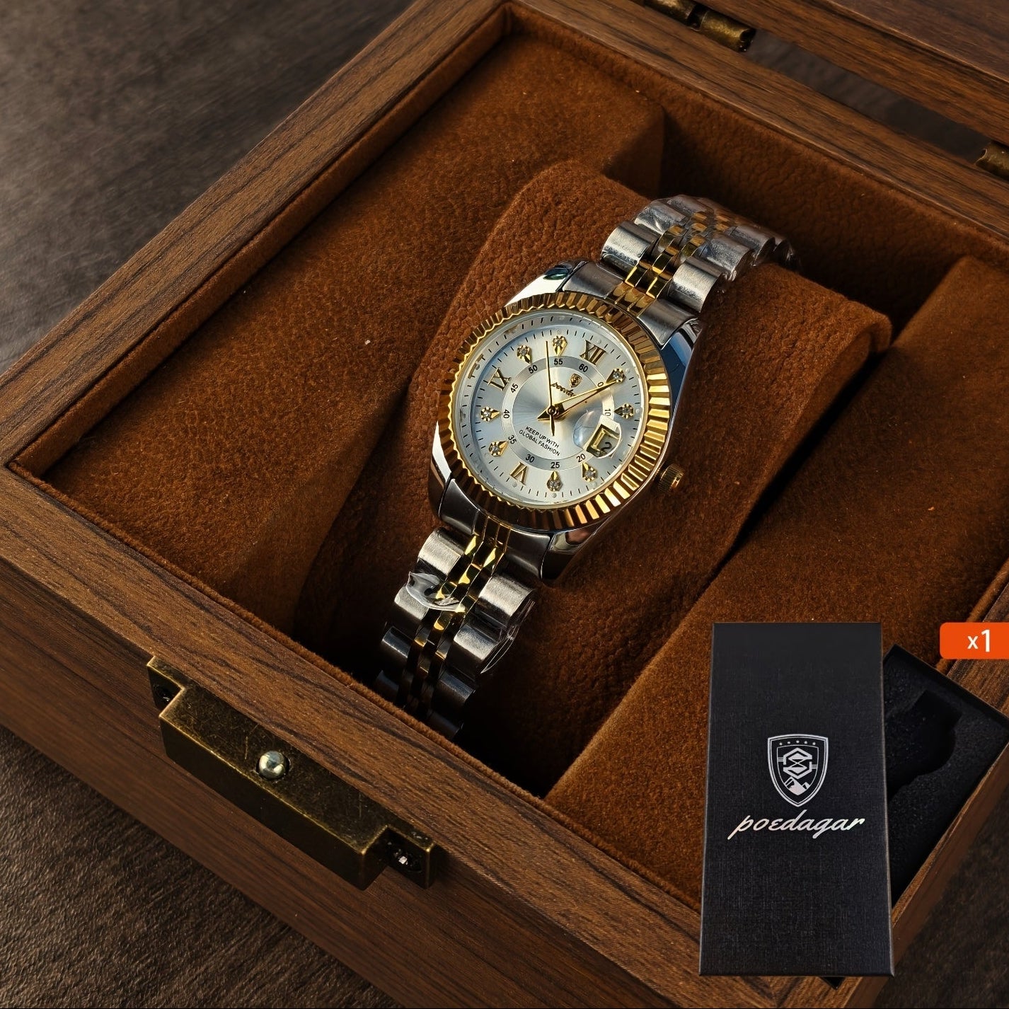 Reloj POEDAGAR de cuarzo compacto de lujo y elegante para hombre