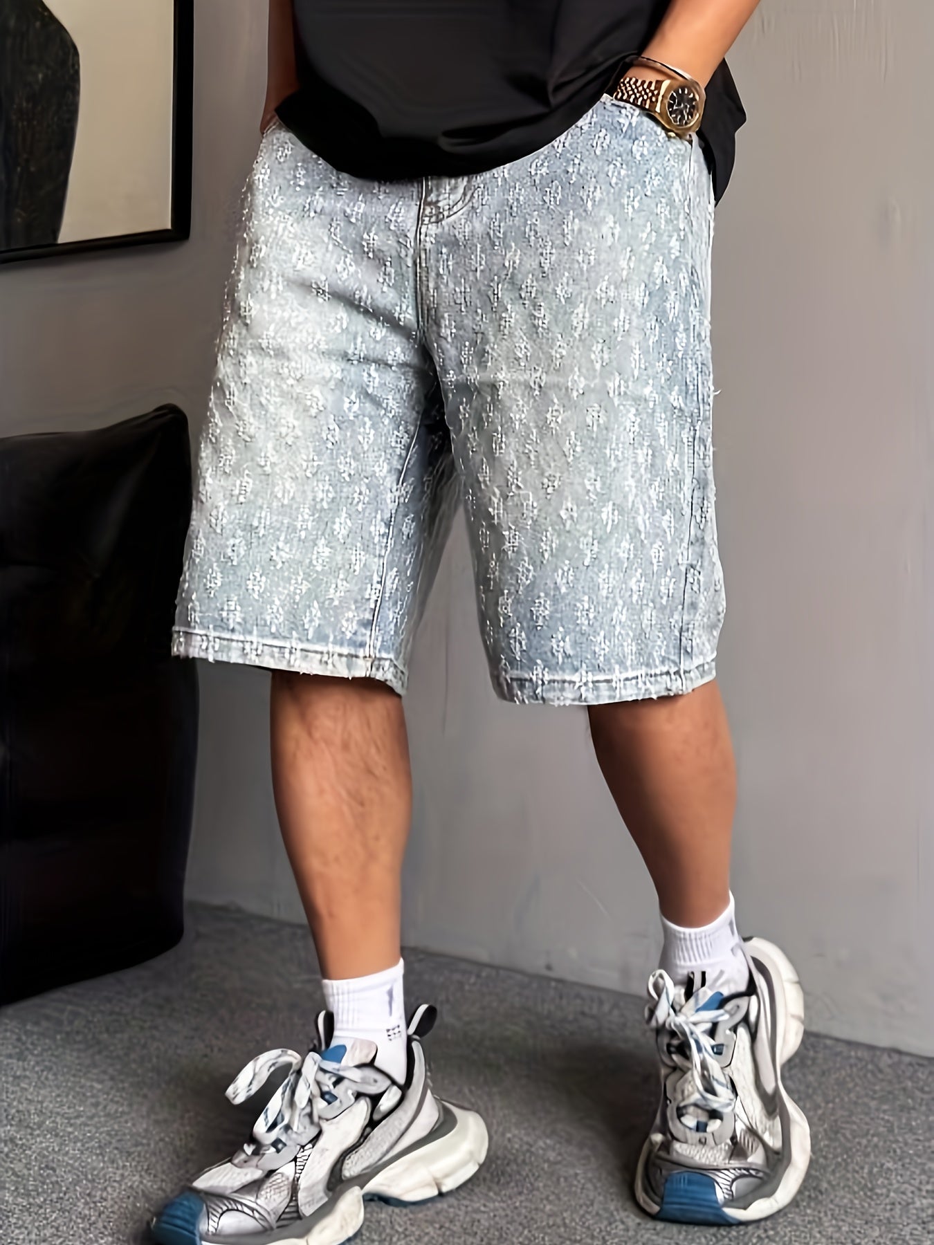 Shorts Jeans Hombre Floral Premium