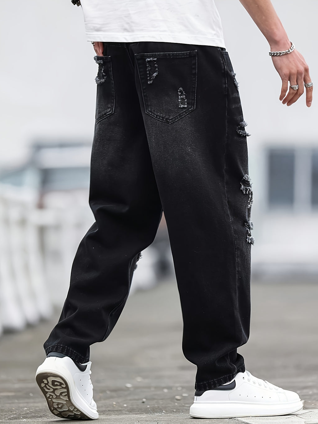 Jeans Casuales Desgastados para Hombre