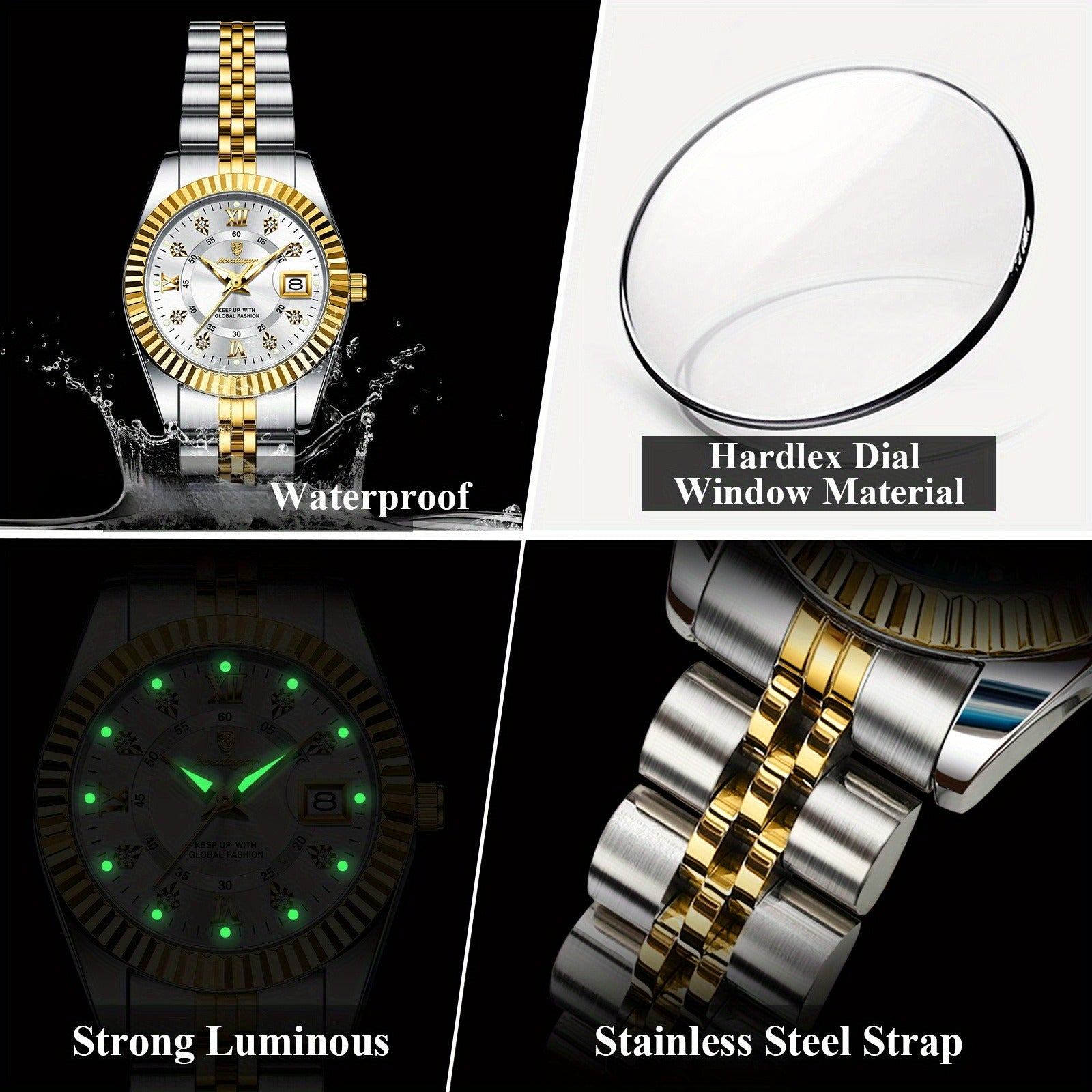 Reloj POEDAGAR de cuarzo compacto de lujo y elegante para hombre
